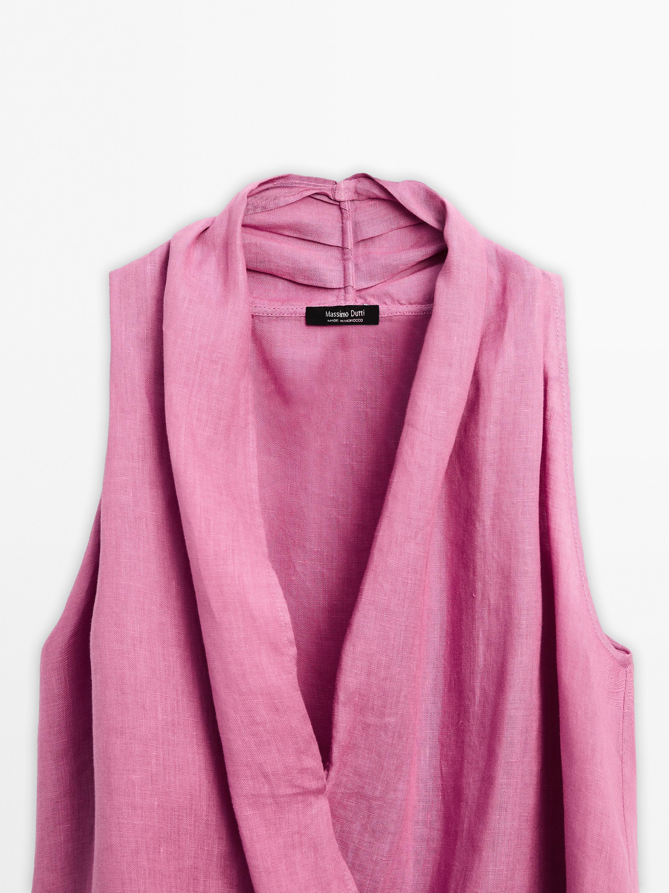 Top lin cache-cœur à encolure américaine